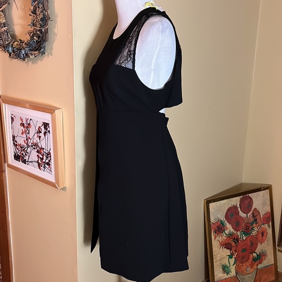 BCBG Size 12 LBD Fit-N-Flair CutOut Lace Apron Pencil Dress Elegant Sexy $299NEW - Picture 7 of 16